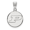 Sterling Silver Purdue University Round Pendant 5/8in