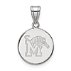 Sterling Silver University of Memphis Disc Pendant 5/8in