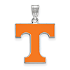 Sterling Silver 3/4in University of Tennessee T Enamel Pendant