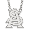 Arizona State University AS Necklace 3/4in 14k White Gold