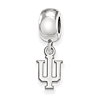 Sterling Silver Indiana University IU Extra Small Dangle Bead
