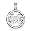 Mississippi State University Circle Pendant Sterling Silver