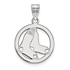 Sterling Silver Small Boston Red Sox Pendant in Circle