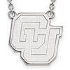 University of Colorado Logo Necklace 3/4in 10k White Gold