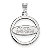 Sterling Silver 5/8in University of Mississippi Pendant in Circle