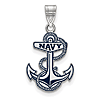 US Naval Academy Enamel Anchor Pendant 7/8in Sterling Silver