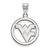 Sterling Silver 5/8in West Virginia University Pendant in Circle