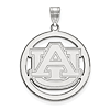 Sterling Silver 1in Auburn University Logo Pendant in Circle