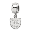 Sterling Silver Baylor University Bear Head XS Dangle Bead