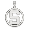 Sterling Silver 1in Michigan State University Logo Pendant in Circle