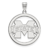 Mississippi State University Circle Pendant 1in Sterling Silver 