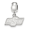 Sterling Silver Oklahoma State University OSU Extra Small Dangle Bead