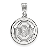 Sterling Silver 5/8in Ohio State University Pendant in Circle