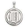 Sterling Silver 1in Detroit Tigers Round Pendant