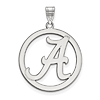 Sterling Silver 1in University of Alabama Logo Pendant in Circle