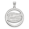 Sterling Silver 1in University of Florida Logo Pendant in Circle