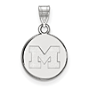 Sterling Silver 1/2in University of Michigan M Round Pendant