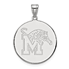 Sterling Silver University of Memphis Disc Pendant 1in