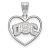 Sterling Silver 5/8in University Of Southern California Heart Pendant