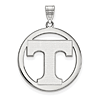 Sterling Silver 1in University of Tennessee Logo Pendant in Circle