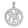 Sterling Silver 1in New York Yankees Round Pendant