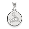 14kt White Gold 1/2in St. Louis Cardinals Disc Pendant