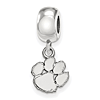 Sterling Silver Clemson University Extra Small Dangle Bead
