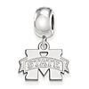 Mississippi State University Tiny Dangle Bead Sterling Silver