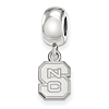 Sterling Silver North Carolina State Extra Small Dangle Bead