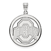 Sterling Silver 1in Ohio State University Logo Pendant in Circle