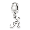 Sterling Silver University of Alabama A Extra Small Dangle Bead