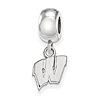 Sterling Silver University of Wisconsin Extra Small Dangle Bead
