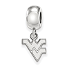 Sterling Silver West Virginia University Extra Small Dangle Bead
