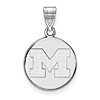 Sterling Silver 5/8in University of Michigan M Disc Pendant
