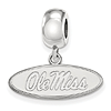 Sterling Silver Ole Miss Small Oval Dangle Bead