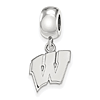 Sterling Silver University of Wisconsin Dangle Bead Charm