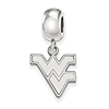 Sterling Silver West Virginia University WV Dangle Bead Charm