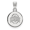 Sterling Silver 1/2in Ohio State University Logo Disc Pendant