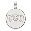 Sterling Silver 1in Texas Christian University TCU Round Pendant