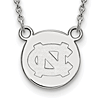 Silver 1/2in University of North Carolina NC Pendant with 18in Chain