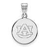 14kt White Gold 5/8in Auburn University Disc Pendant
