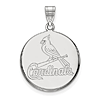 Sterling Silver 3/4in St. Louis Cardinals Disc Pendant