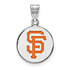 Sterling Silver 5/8in San Francisco Giants Enamel Disc Pendant
