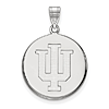 10kt White Gold 3/4in Indiana University Logo Disc Pendant