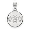 Mississippi State University Disc Pendant 5/8in Sterling Silver