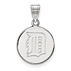 Sterling Silver 5/8in Detroit Tigers Disc Pendant