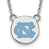 Silver 1/2in University of North Carolina NC Enamel 18in Necklace