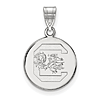 Sterling Silver 5/8in University of South Carolina Disc Pendant