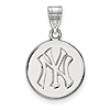 Sterling Silver 5/8in New York Yankees Medium Disc Pendant