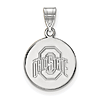 Sterling Silver 5/8in Ohio State University Disc Pendant